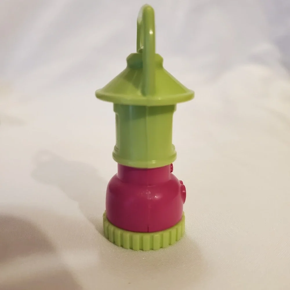 FISHER PRICE Loving Family Dollhouse Backyard CAMPING‎ LANTERN LAMP Green pink